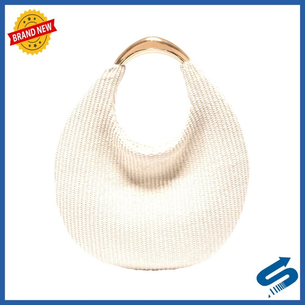 Boho Chic Straw Hobo Tote Handmade Woven Crescent Shoulder Bag Lightweight